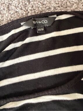 RW&CO. Black and White Striped Knit Top xs